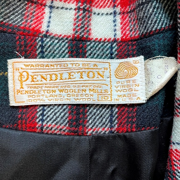 Pendleton Vintage Red & Green Plaid Virgin Wool Blazer - Picture 2 of 10